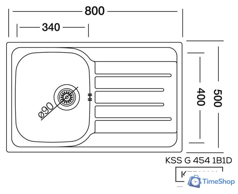 Кухонная мойка Kernau KSS G 454 1B1D Linen - Изображение №2 — Интернет-магазин Time-Shop