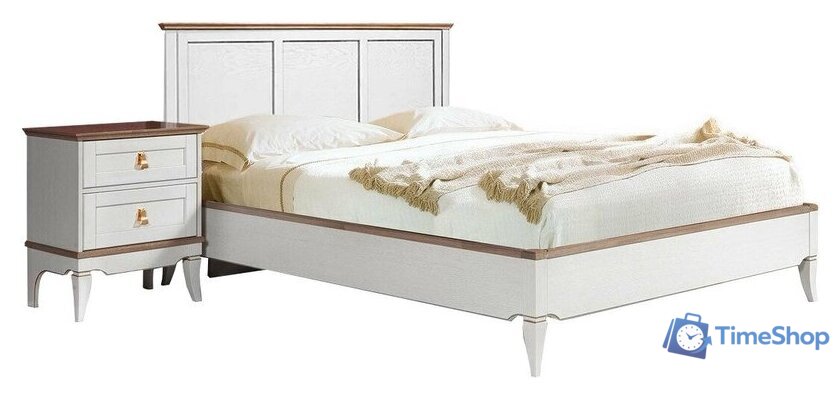 Кровать Гомельдрев Тельма ГМ 6581 160x200 Дуб (белый/натуральный дуб) - Изображение №1 — Интернет-магазин Time-Shop