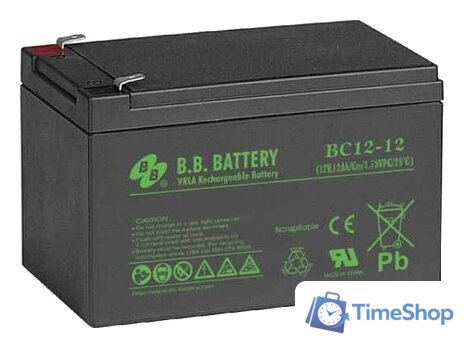 Аккумулятор для ИБП B.B. Battery BC12-12 (12В/12 А·ч) - Изображение №1 — Интернет-магазин Time-Shop