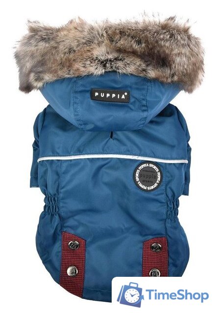 Куртка для животных Puppia Brock с капюшоном PAUD-JM1851-TE-S (синий) - Изображение №1 — Интернет-магазин Time-Shop