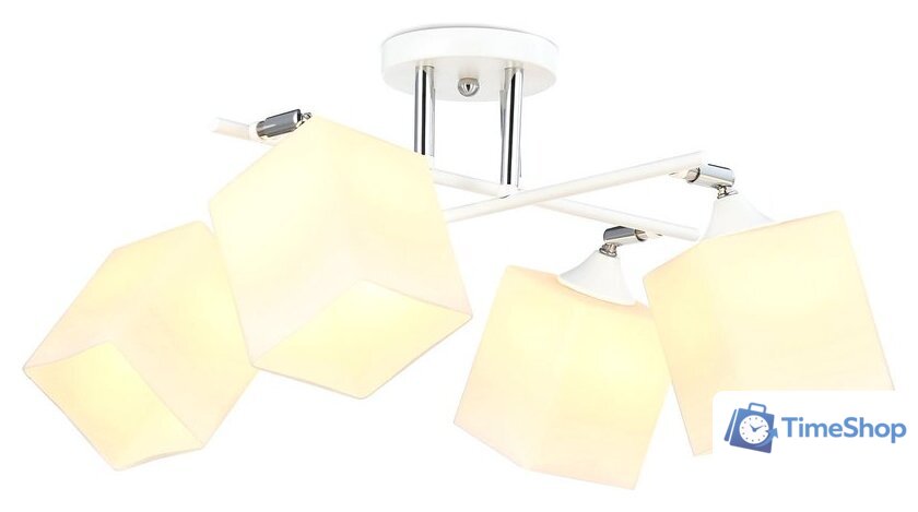 Люстра средней высоты Ambrella light TR303083/4 WH/CH/FR (белый/хром/белый матовый) - Изображение №2 — Интернет-магазин Time-Shop