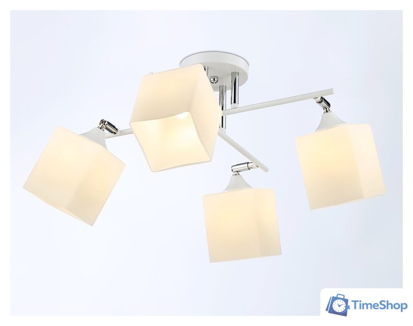 Люстра средней высоты Ambrella light TR303083/4 WH/CH/FR (белый/хром/белый матовый) - Изображение №1 — Интернет-магазин Time-Shop