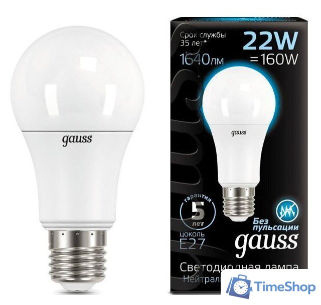 Светодиодная лампочка Gauss LED A70 E27 22 Вт 4100К 102502222 - Изображение №1 — Интернет-магазин Time-Shop