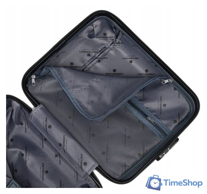 Чемодан-спиннер Peterson PTN 5806-W-XS (серый) - Изображение №4 — Интернет-магазин Time-Shop