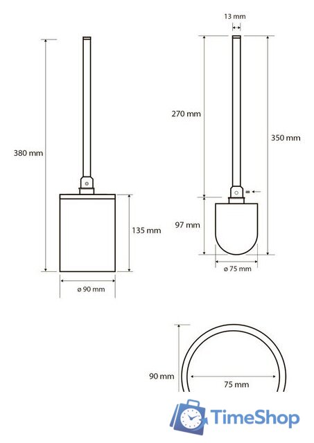 Ершик для унитаза Bemeta Dark 104913090 - Изображение №2 — Интернет-магазин Time-Shop