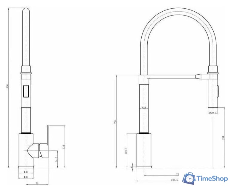 Смеситель Fashun A54511-8 - Изображение №3 — Интернет-магазин Time-Shop