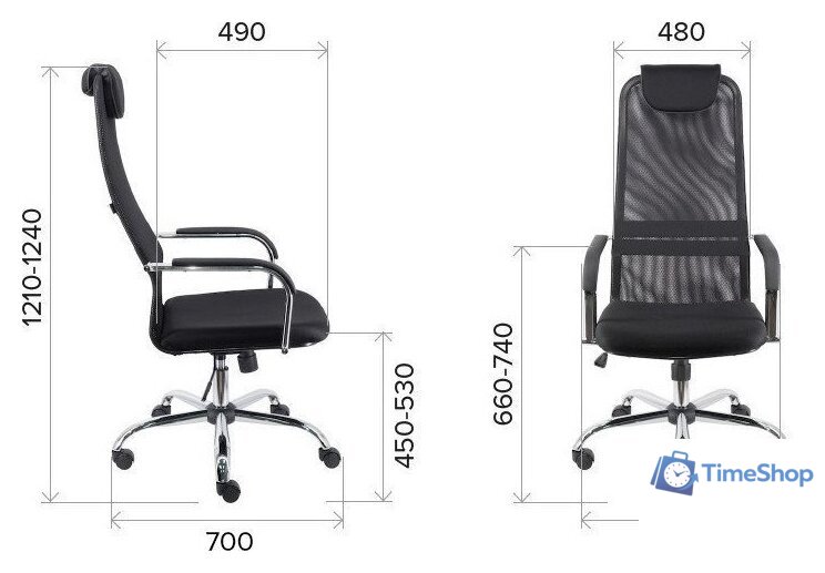 Офисное кресло Everprof EP-708 (сетчатая ткань/черный) - Изображение №6 — Интернет-магазин Time-Shop