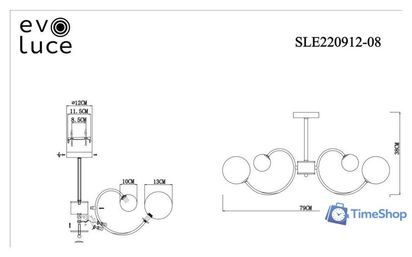 Люстра средней высоты Evoluce Formae SLE220912-08 - Изображение №2 — Интернет-магазин Time-Shop