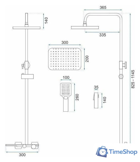 Душевая система  Rea Helix Gold REA-P6619 - Изображение №10 — Интернет-магазин Time-Shop