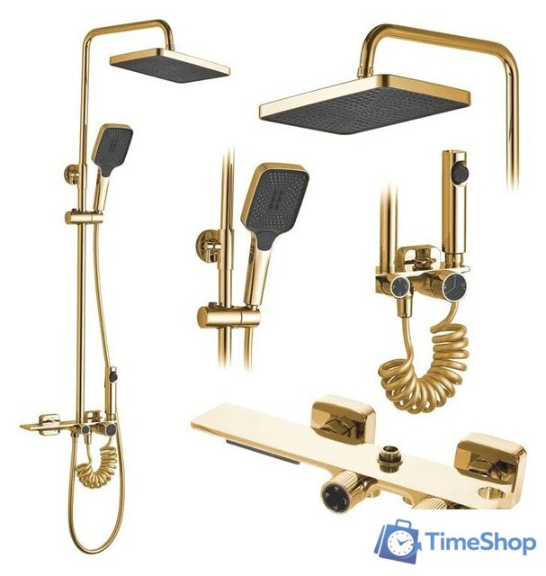 Душевая система  Rea Helix Gold REA-P6619 - Изображение №1 — Интернет-магазин Time-Shop
