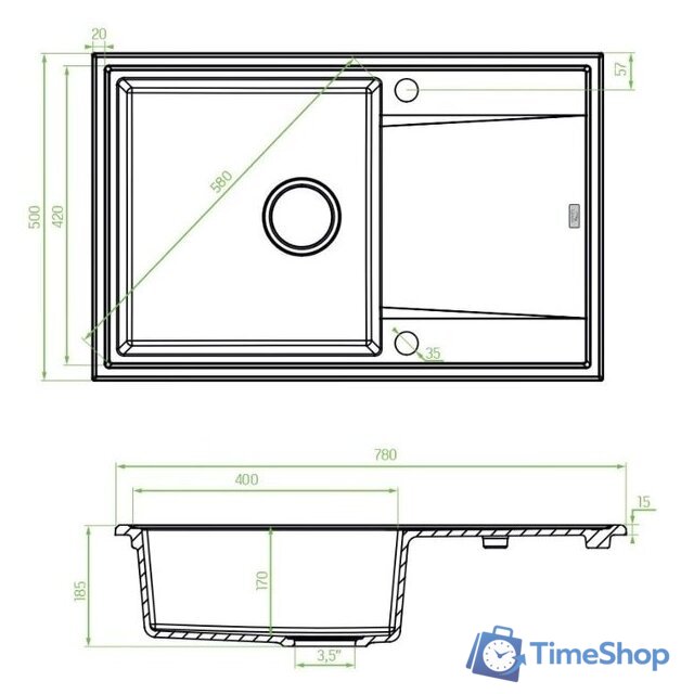 Кухонная мойка Laveo Megalo SBE 711T (черный) - Изображение №2 — Интернет-магазин Time-Shop