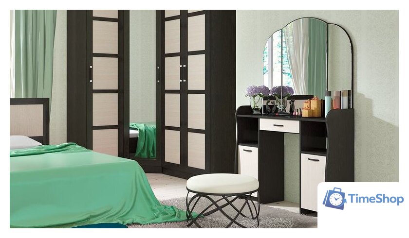 Туалетный столик с зеркалом Трия София Т2 (венге цаво/дуб белфорт) - Изображение №2 — Интернет-магазин Time-Shop