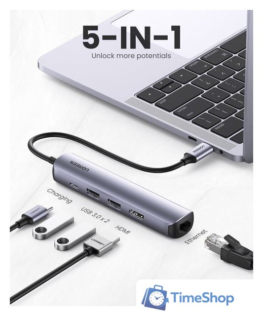 USB-хаб Ugreen CM418 10919 - Изображение №2 — Интернет-магазин Time-Shop