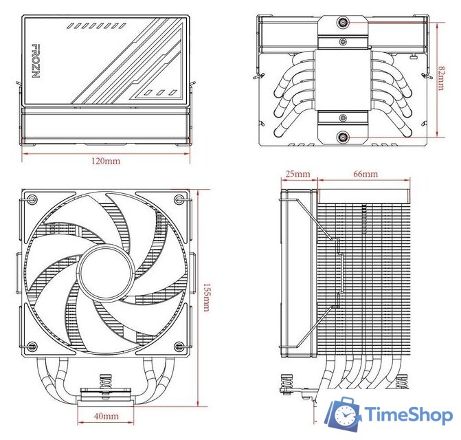 Кулер для процессора ID-Cooling Frozn A610 Black - Изображение №7 — Интернет-магазин Time-Shop