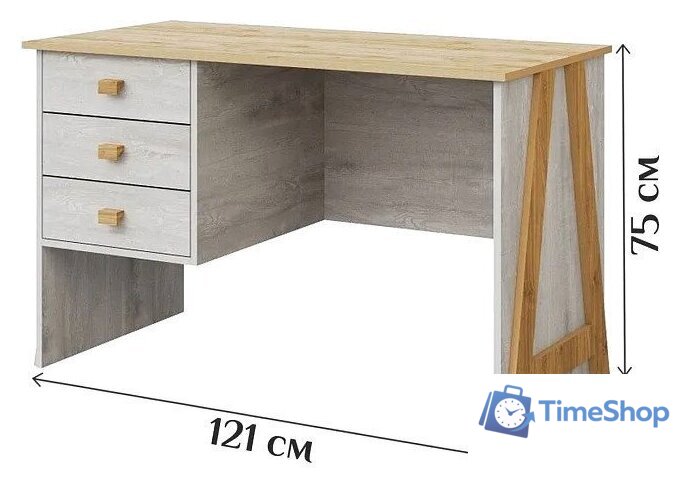 Стол КМК Мебель Скандинавия 0905.20 3Я (бетон светлый/дуб наварра) - Изображение №3 — Интернет-магазин Time-Shop