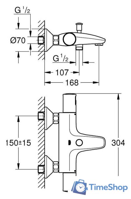 Смеситель Grohe Precision Start 345982430 - Изображение №3 — Интернет-магазин Time-Shop