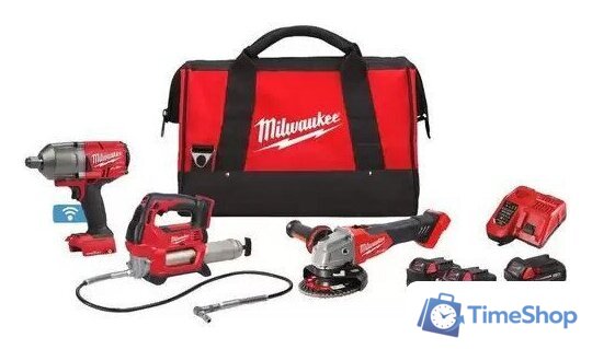 Milwaukee 4933498576 (гайковерт, болгарка, смазочный пистолет, 3 АКБ, сумка) - Изображение №1 — Интернет-магазин Time-Shop