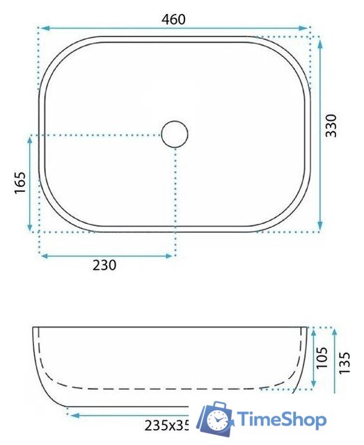 Умывальник Rea Belinda U3324 - Изображение №6 — Интернет-магазин Time-Shop