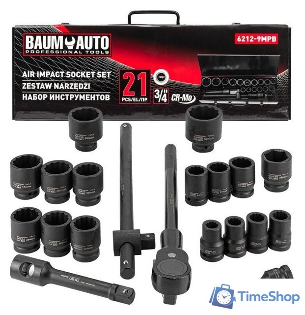 Универсальный набор инструментов BaumAuto BM-6212-9MPB (21 предмет) - Изображение №1 — Интернет-магазин Time-Shop