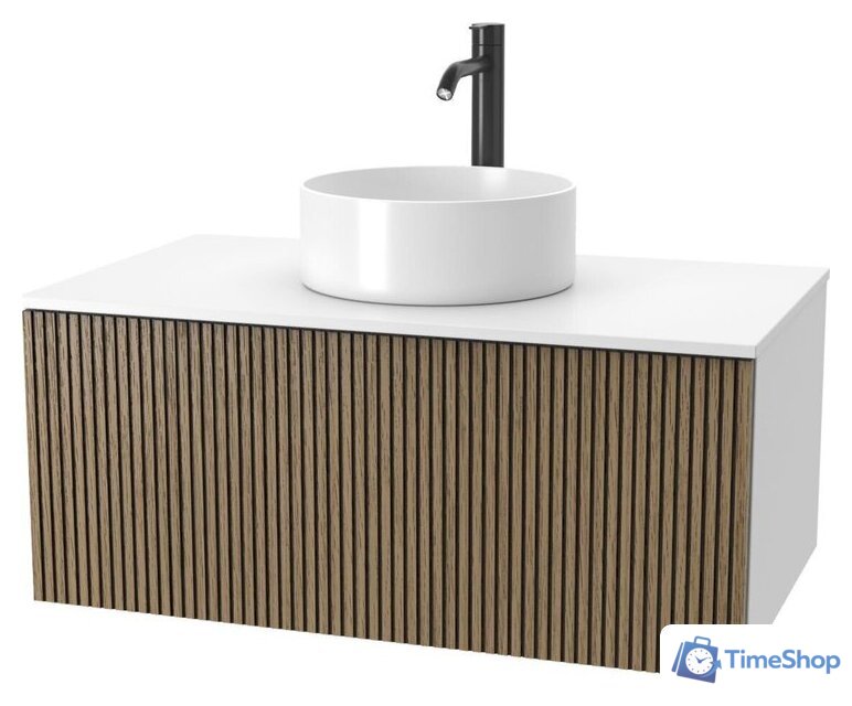  ЗОВ Тумба под умывальник Кито 80 K80LW0MRMC-KP13W (белый/тростник) - Изображение №1 — Интернет-магазин Time-Shop