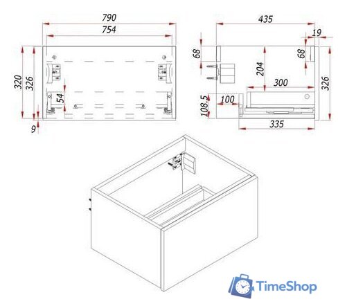  ЗОВ Тумба под умывальник Кито 80 K80LW0MRMC-KP13W (белый/тростник) - Изображение №8 — Интернет-магазин Time-Shop