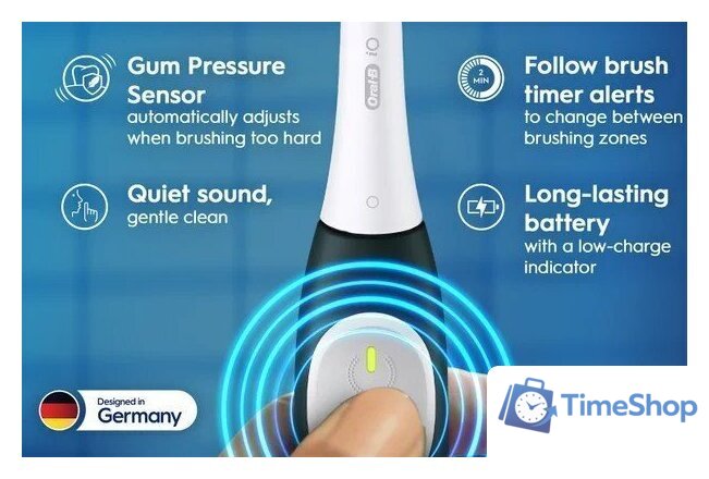 Электрическая зубная щетка Oral-B iO2 Electric Toothbrush with Travel Case (Night Black) - Изображение №5 — Интернет-магазин Time-Shop