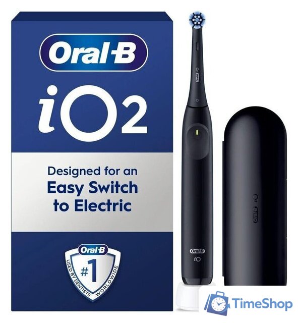 Электрическая зубная щетка Oral-B iO2 Electric Toothbrush with Travel Case (Night Black) - Изображение №1 — Интернет-магазин Time-Shop