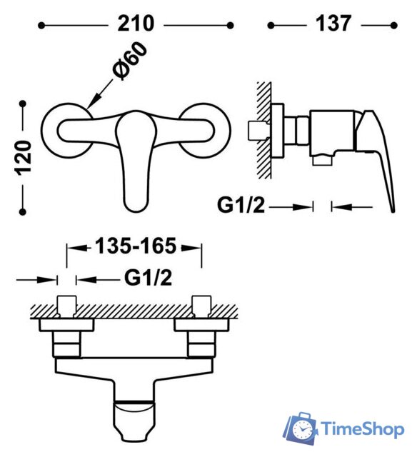 Душевой гарнитур  Tres Base plus 21616710NM - Изображение №2 — Интернет-магазин Time-Shop