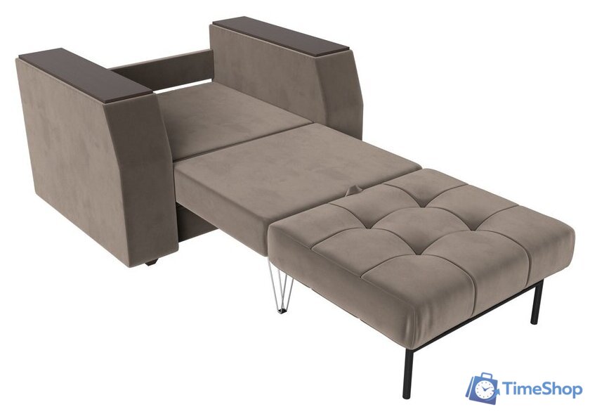 Кресло-кровать Лига диванов Атлантида 113839 (велюр коричневый) - Изображение №7 — Интернет-магазин Time-Shop