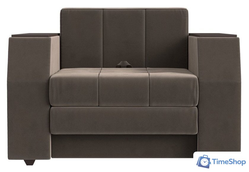 Кресло-кровать Лига диванов Атлантида 113839 (велюр коричневый) - Изображение №3 — Интернет-магазин Time-Shop