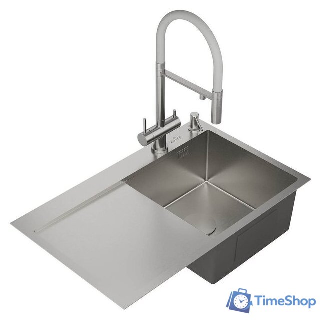 Кухонная мойка Roxen Vespa 560230-70R сатин (с коландером и дозатором) - Изображение №8 — Интернет-магазин Time-Shop