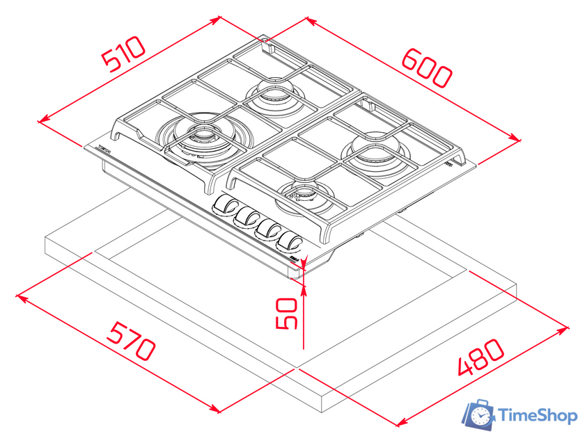 Варочная панель TEKA GZC 64320 XBN (черный) - Изображение №11 — Интернет-магазин Time-Shop