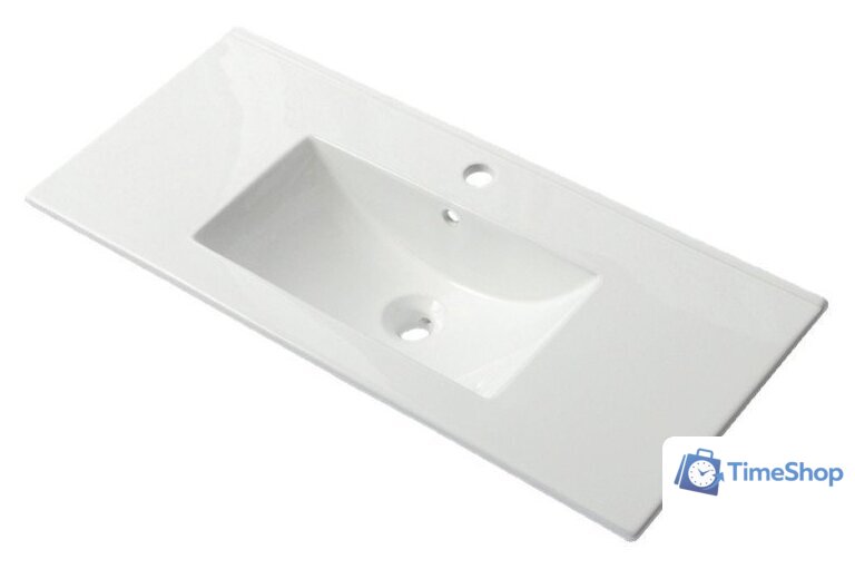  ЗОВ Тумба с умывальником Лира 100 L100MW0MWGVA-OL100 (белый глянцевый) - Изображение №3 — Интернет-магазин Time-Shop