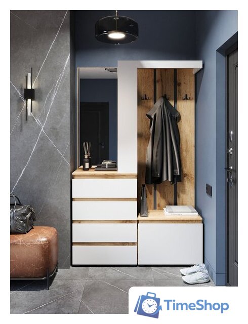 Стенка НК-Мебель Stern 72677828 (дуб вотан/белый) - Изображение №5 — Интернет-магазин Time-Shop