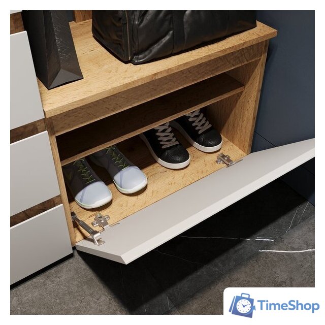 Стенка НК-Мебель Stern 72677828 (дуб вотан/белый) - Изображение №4 — Интернет-магазин Time-Shop