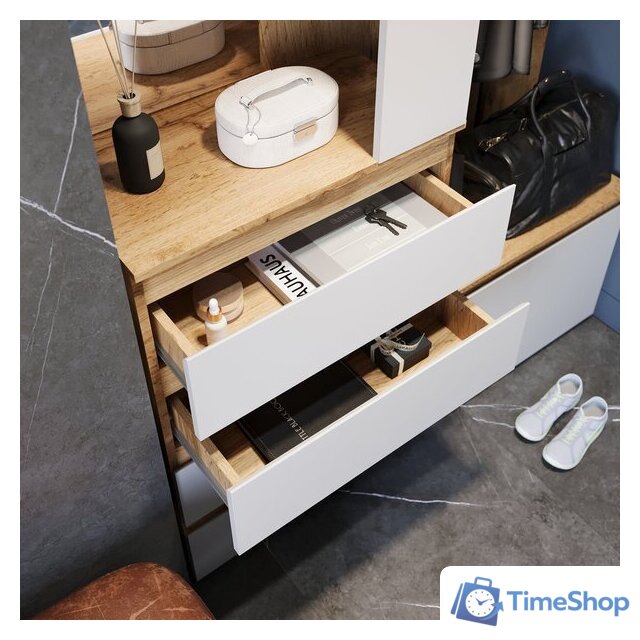 Стенка НК-Мебель Stern 72677828 (дуб вотан/белый) - Изображение №3 — Интернет-магазин Time-Shop