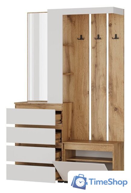 Стенка НК-Мебель Stern 72677828 (дуб вотан/белый) - Изображение №2 — Интернет-магазин Time-Shop