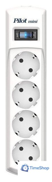 Сетевой фильтр Pilot Mini (7 м, 4 розетки, белый) - Изображение №1 — Интернет-магазин Time-Shop