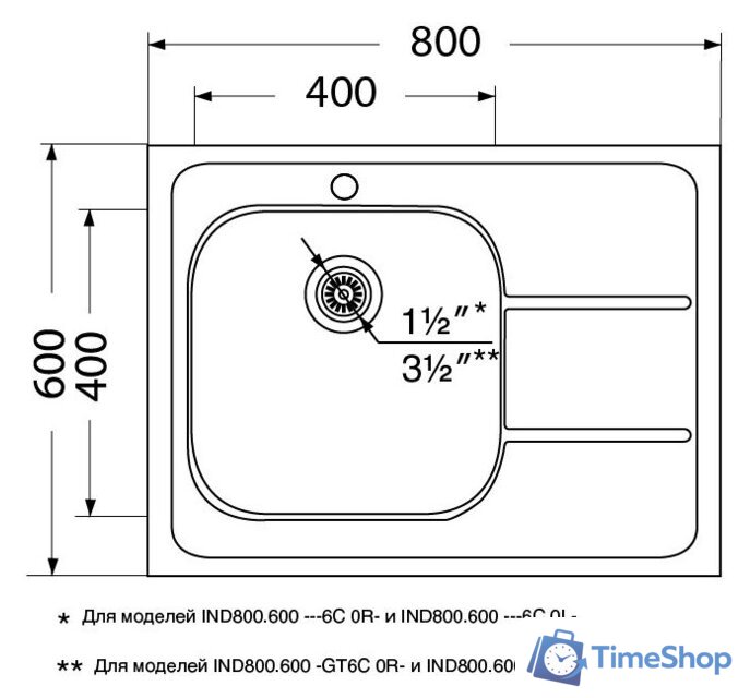 Кухонная мойка Ukinox Иннова IND800.600-6C 0R - Изображение №2 — Интернет-магазин Time-Shop