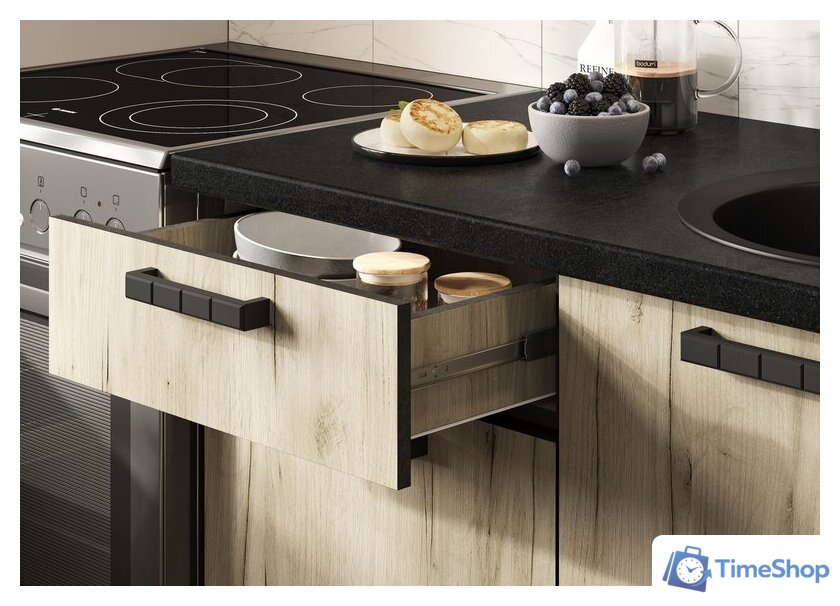 Готовая кухня Стендмебель Эдинбург 1.6 (железный камень/дуб крафт серый) - Изображение №3 — Интернет-магазин Time-Shop