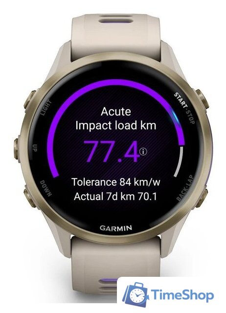 Умные часы Garmin Forerunner 970 47 мм (бежевый/фиолетовый) - Изображение №4 — Интернет-магазин Time-Shop
