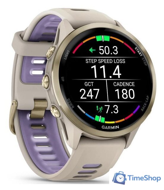 Умные часы Garmin Forerunner 970 47 мм (бежевый/фиолетовый) - Изображение №3 — Интернет-магазин Time-Shop