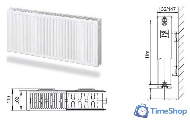 Стальной панельный радиатор Лемакс Compact 22 500x500 - Изображение №5 — Интернет-магазин Time-Shop