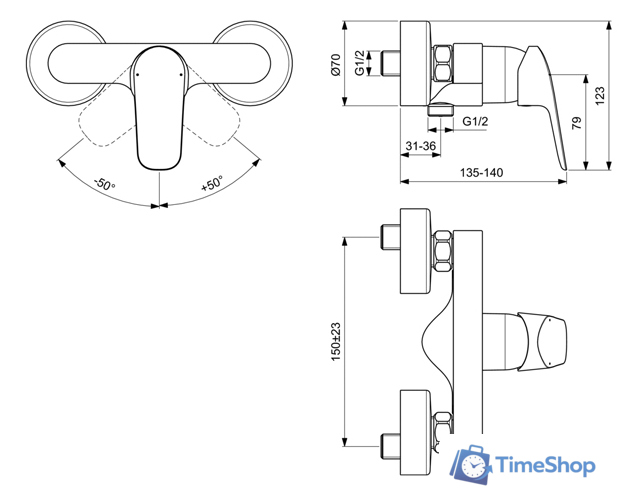 Смеситель Ideal Standard Ceraflex B1720AA - Изображение №2 — Интернет-магазин Time-Shop