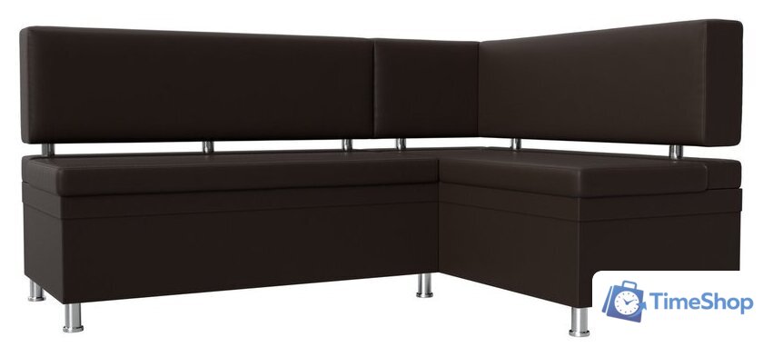 Угловой диван Лига диванов Стайл правый 114528 (экокожа, коричневый) - Изображение №1 — Интернет-магазин Time-Shop