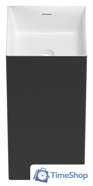 Умывальник Wellsee Pure BY Wellsee 230713000 (отдельностоящий, без отверстия под смеситель, матовый черный/глянцевый белый) - Изображение №2 — Интернет-магазин Time-Shop