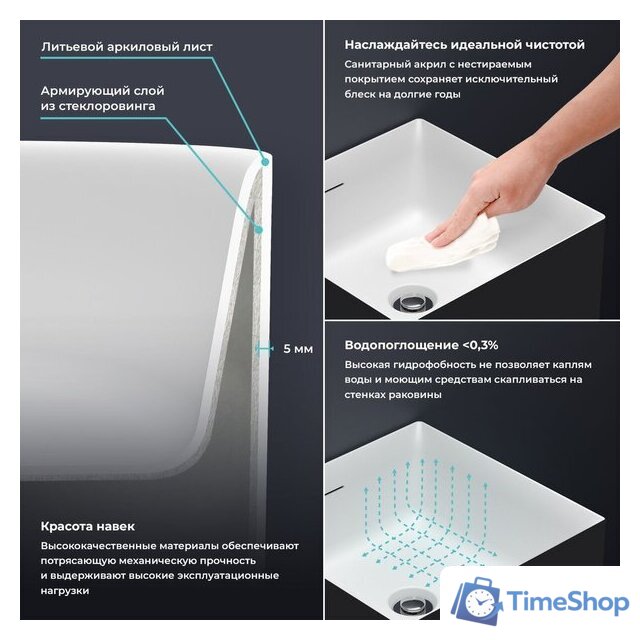 Умывальник Wellsee Pure BY Wellsee 230713000 (отдельностоящий, без отверстия под смеситель, матовый черный/глянцевый белый) - Изображение №4 — Интернет-магазин Time-Shop