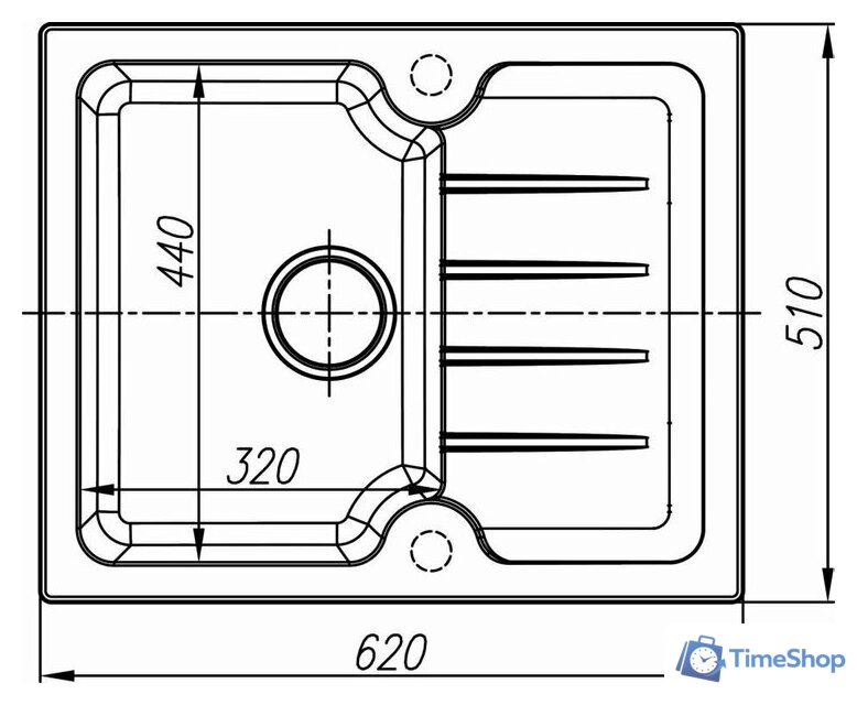 Кухонная мойка Dr. Gans Лора 620 (серый) - Изображение №2 — Интернет-магазин Time-Shop