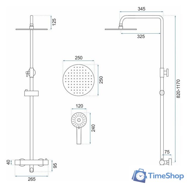 Душевая система  Rea REA-P8763 - Изображение №7 — Интернет-магазин Time-Shop