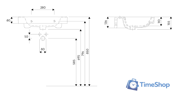 Умывальник Kolo Modo 60x48.5 [L31960] - Изображение №2 — Интернет-магазин Time-Shop